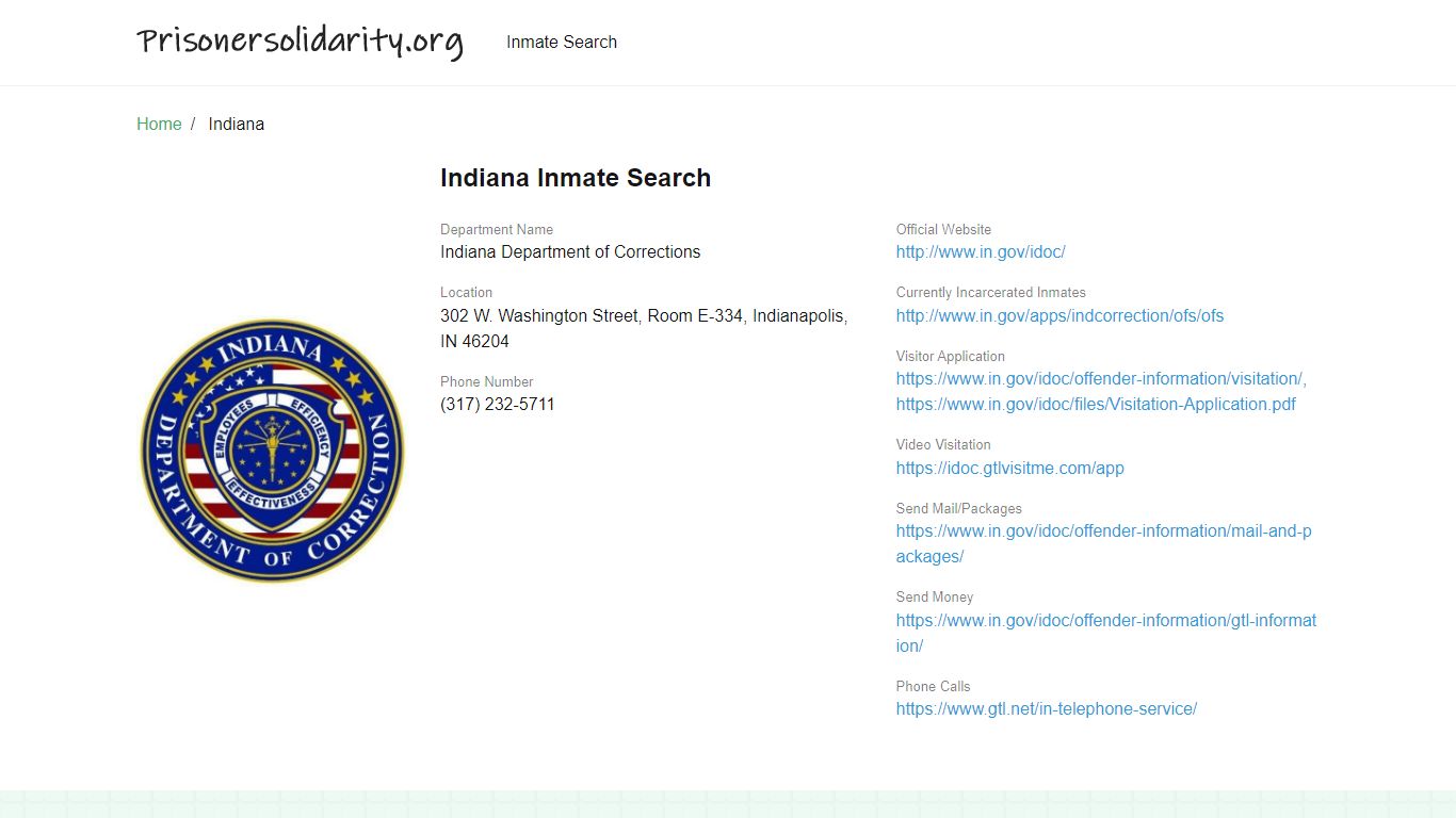 Indiana Inmate Search – Indiana Department of Corrections Offender Lookup